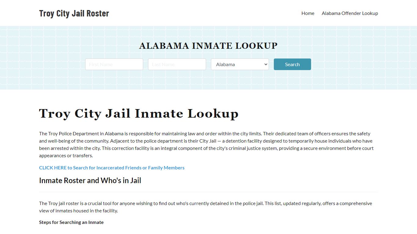 Troy Police Department & City Jail, AL Inmate Roster, Arrests, Mugshots